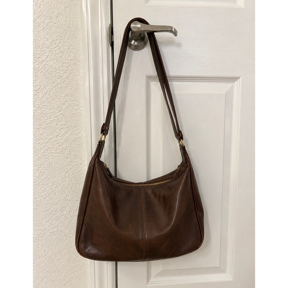Stylish Brown Faux‎ Leather Shoulder Bag Hobo Style Everyday Purse